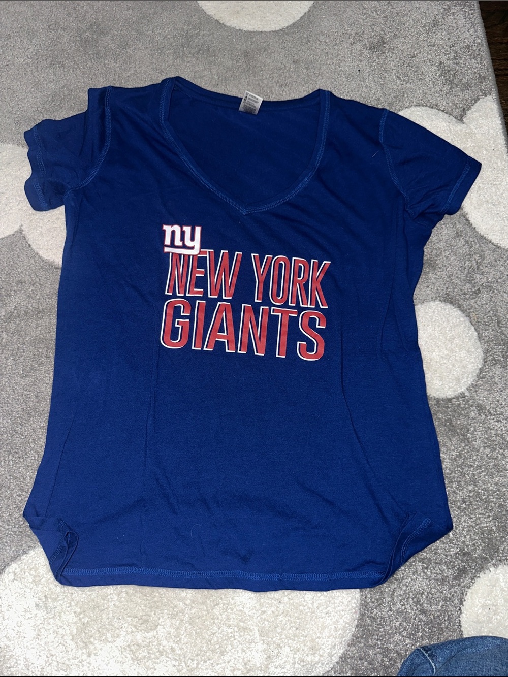 New York Giants Women's Royal Blue V-Neck Tee